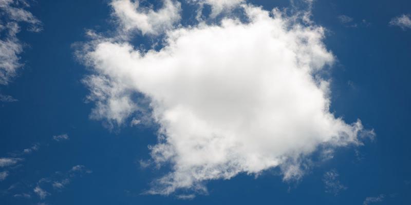 White cloud against the blue sky.