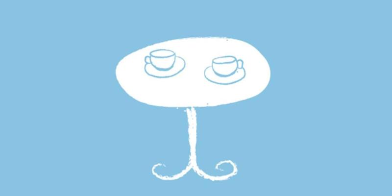 Kuvituskuvassa pyöreä pöytä, jolla vierekkäin kaksi kahvikuppia. 