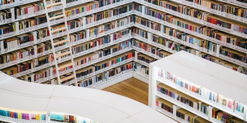 Photo of bookcases.