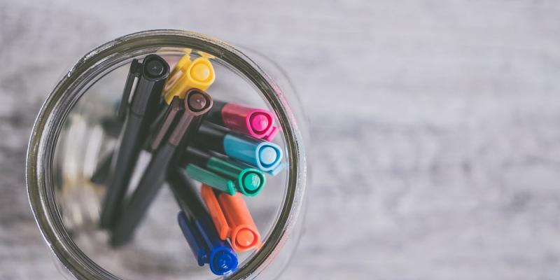 Photo of pencils in a jar.