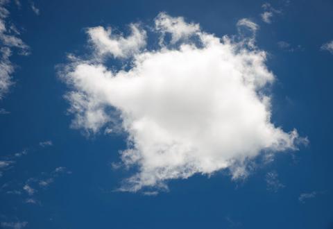 White cloud against the blue sky.