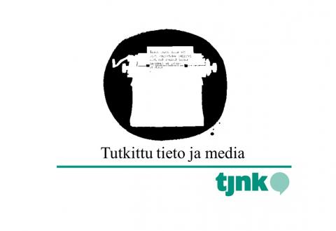 Kuvituskuvana kirjoituskone ja sen alla teksti tutkittu tieto ja media.